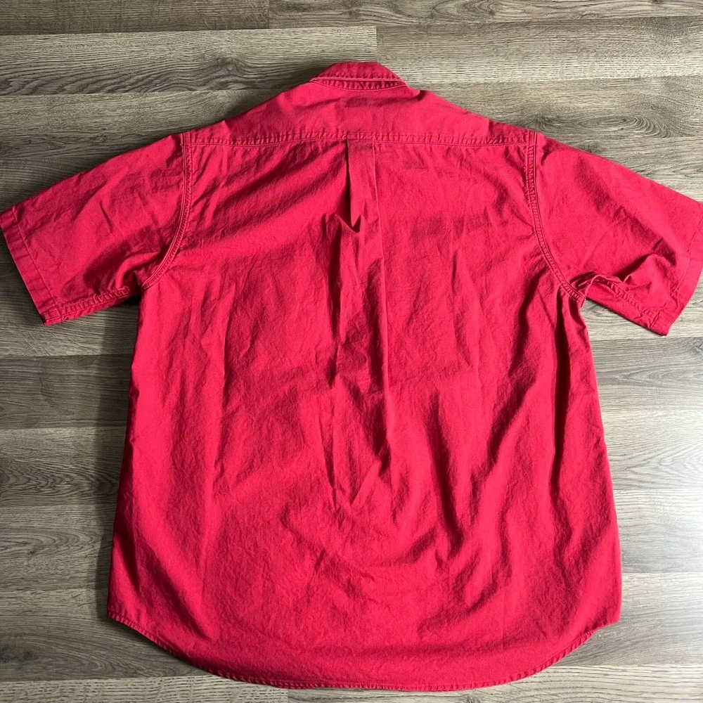 VTG Carhartt Shirt Mens Large Short Sleeve Button Up S18 CRI Red 2000s Workwear - Picture 2 of 10